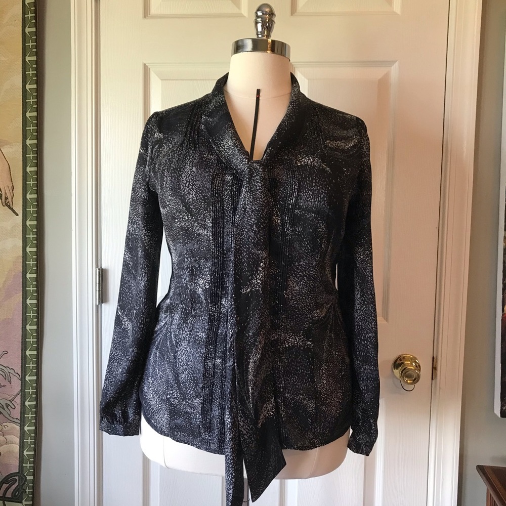 Semantics Black Grey Abstract Pattern Blouse - image 1